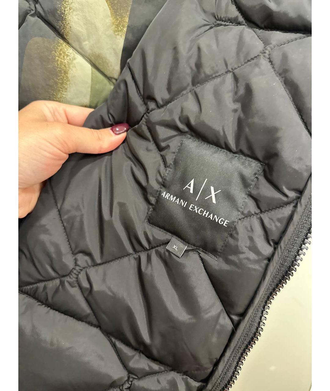 ARMANI EXCHANGE Черный полиэстеровый жилет, фото 7