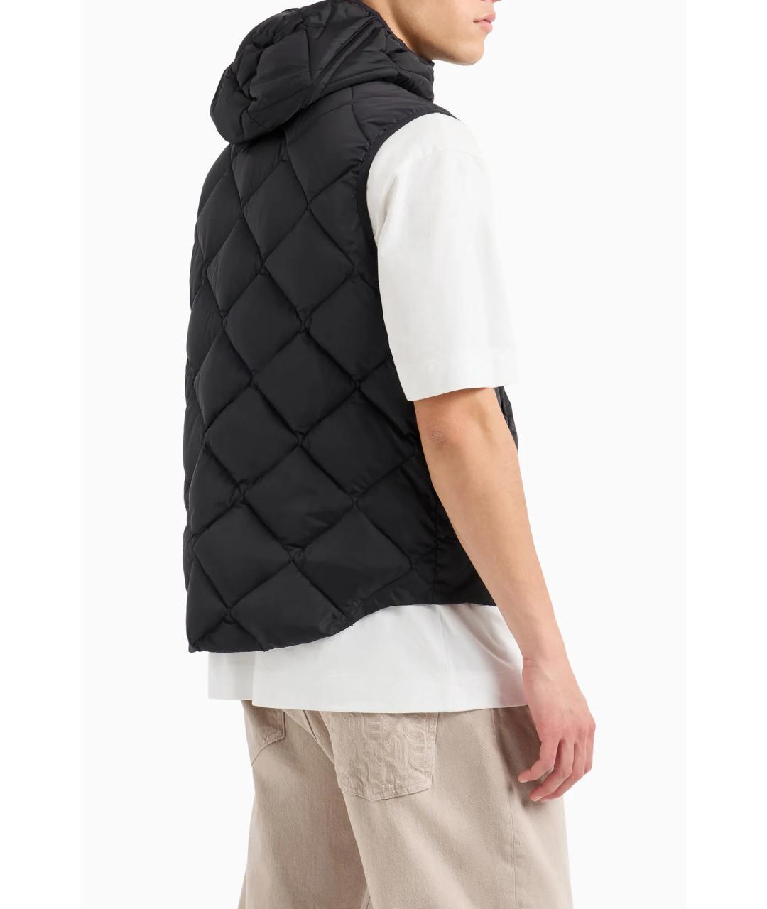 ARMANI EXCHANGE Черный полиэстеровый жилет, фото 4