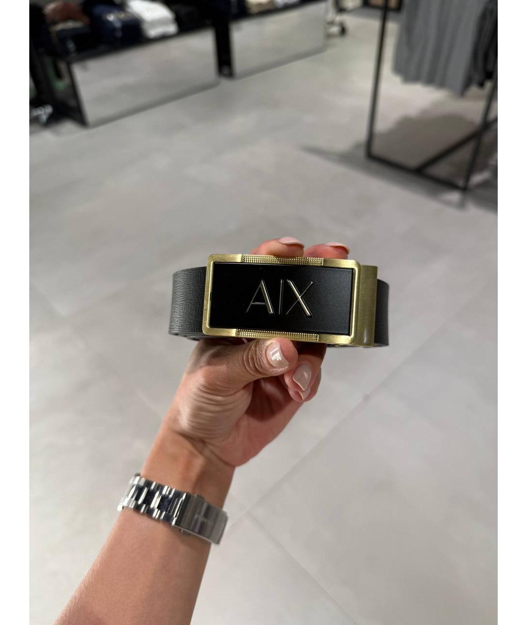 ARMANI EXCHANGE Черный кожаный ремень, фото 5