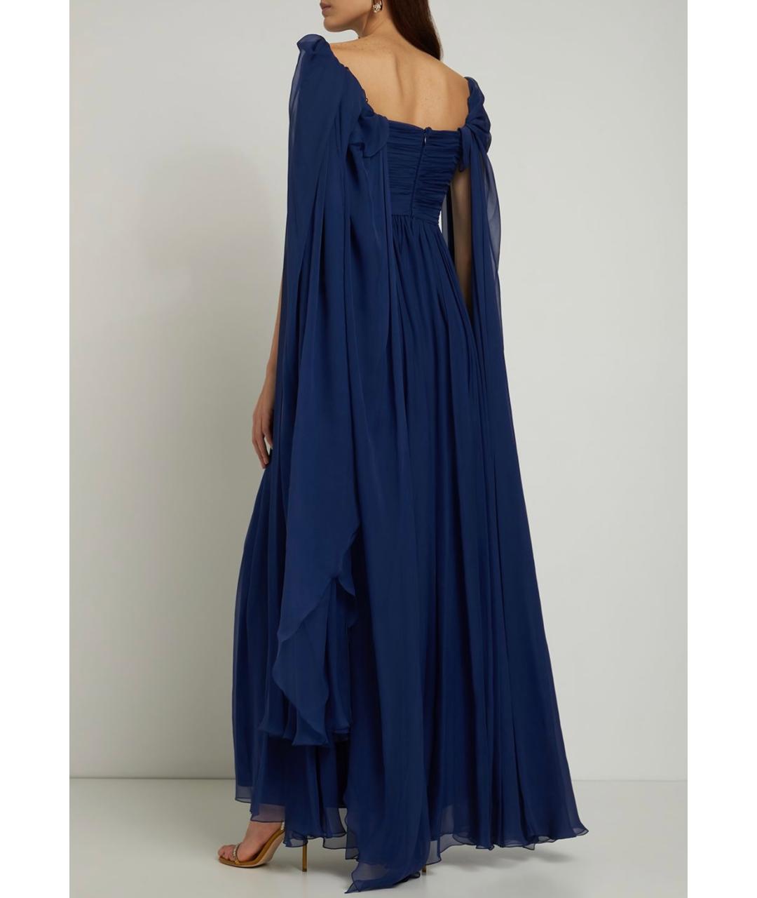 ZUHAIR MURAD Темно-синее шелковое коктейльное платье, фото 3