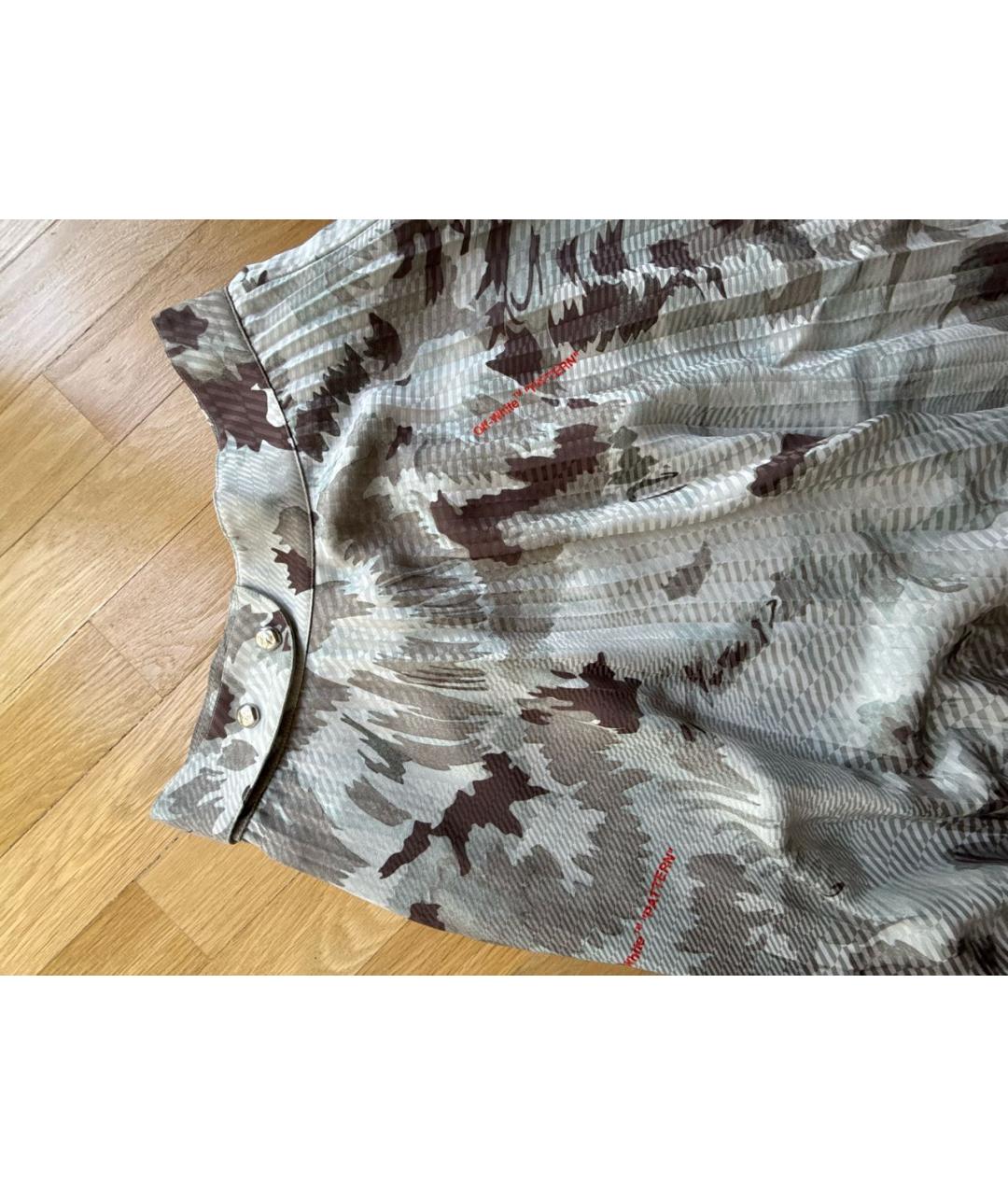 OFF-WHITE Серая вискозная юбка миди, фото 4