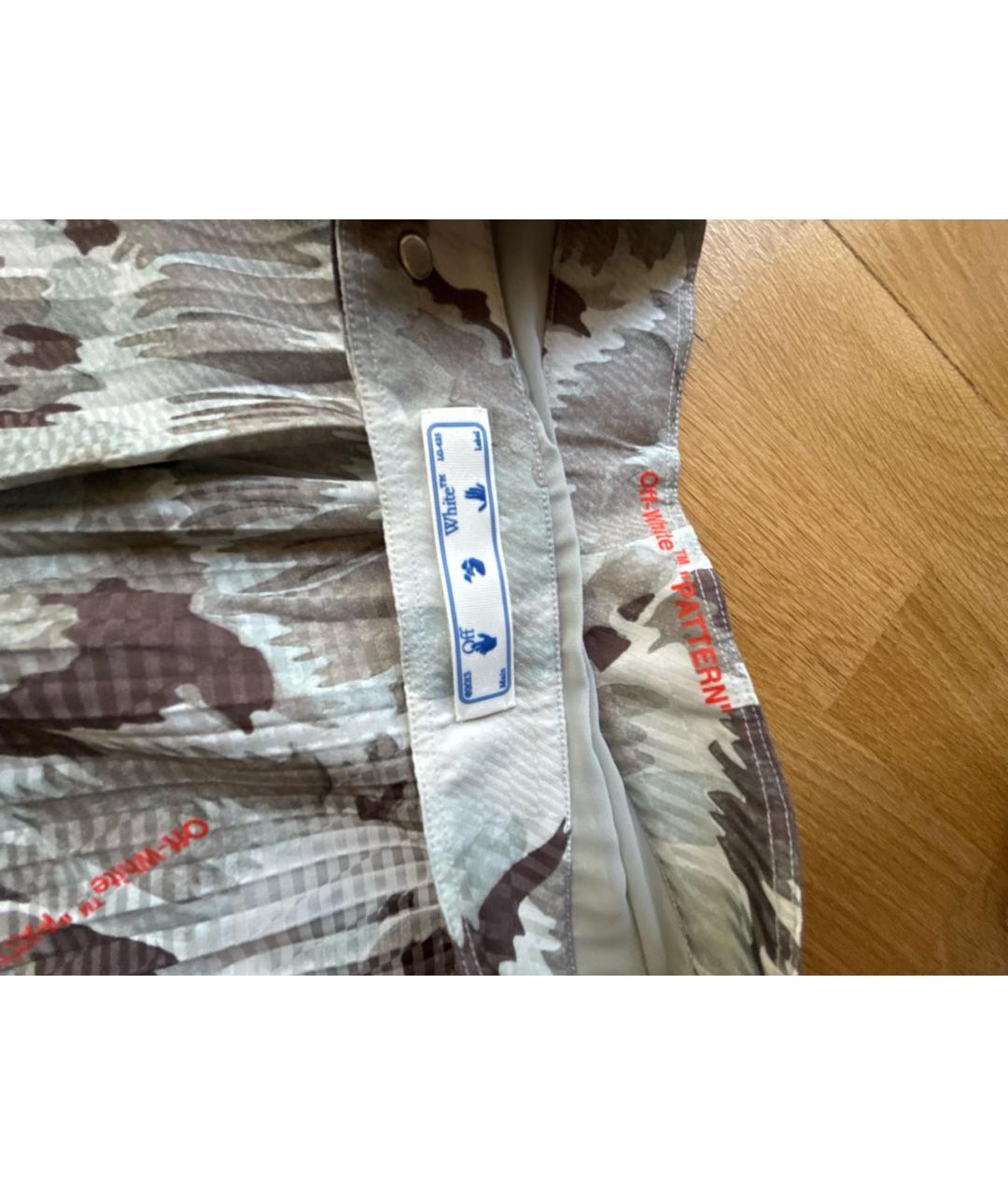 OFF-WHITE Серая вискозная юбка миди, фото 3