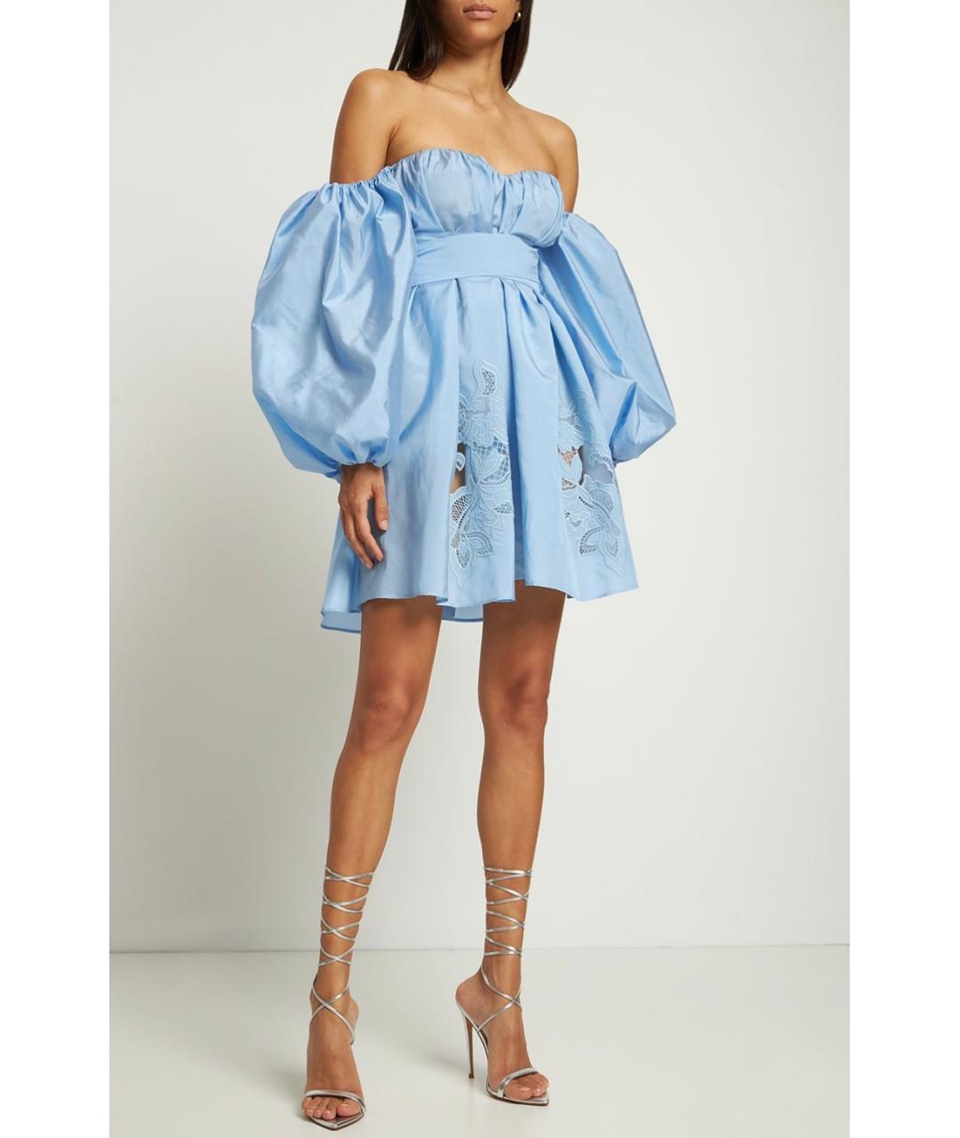 ZUHAIR MURAD Голубое полиэстеровое коктейльное платье, фото 3