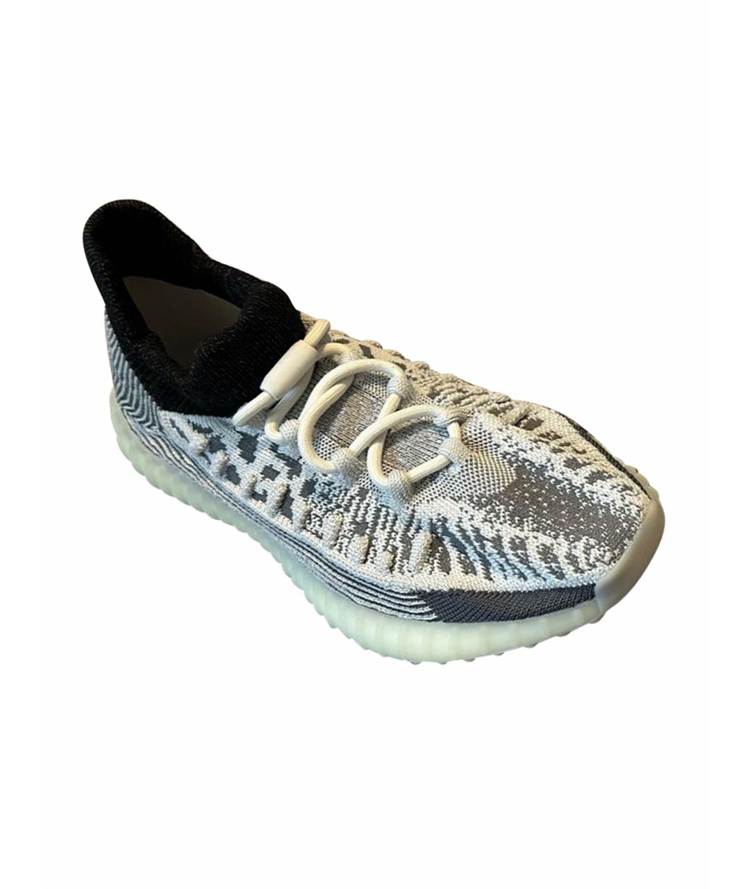 ADIDAS YEEZY Серые текстильные низкие кроссовки / кеды, фото 1