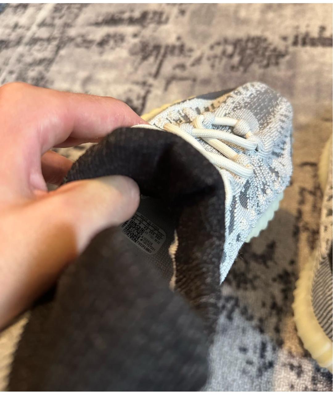 ADIDAS YEEZY Серые текстильные низкие кроссовки / кеды, фото 6
