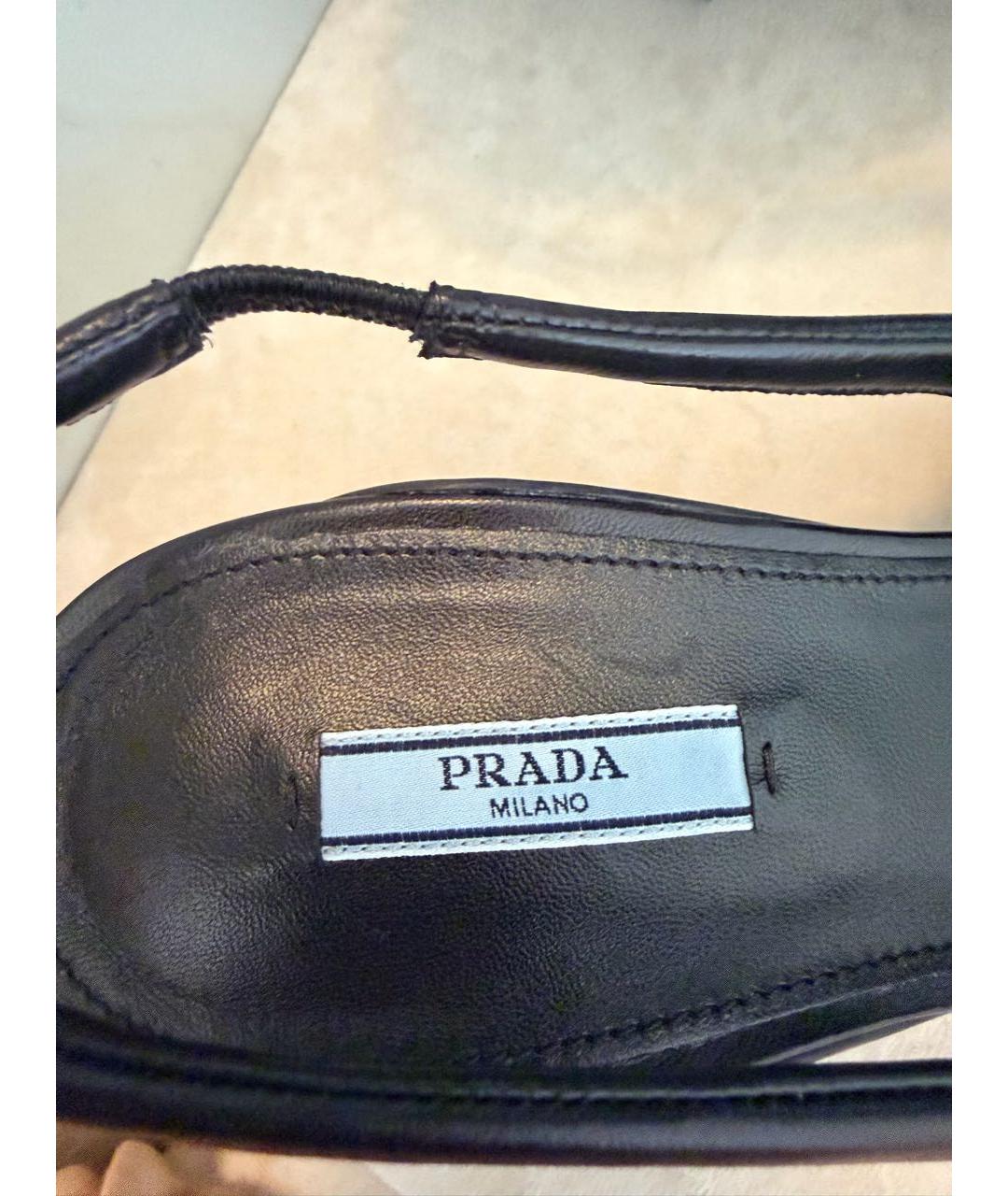 PRADA Черные кожаные туфли, фото 3