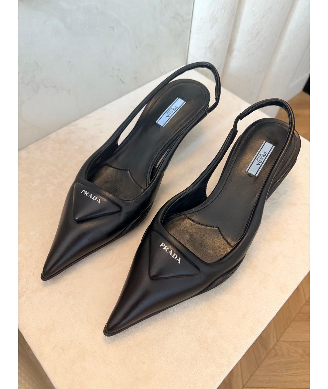 PRADA Черные кожаные туфли, фото 6
