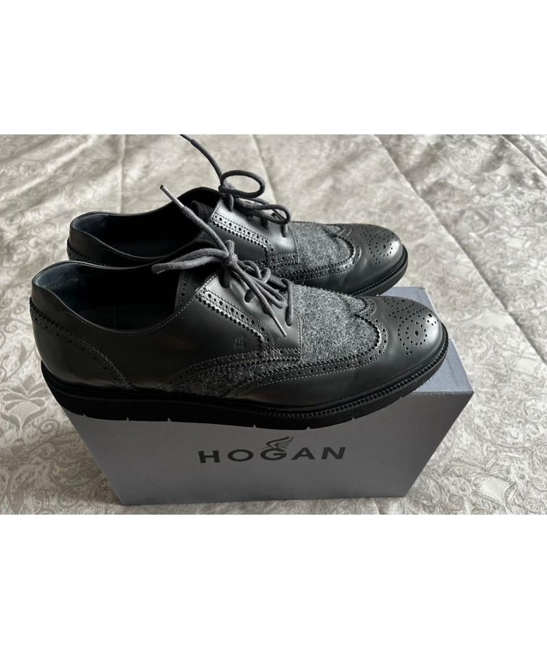 HOGAN Серые кожаные туфли, фото 5