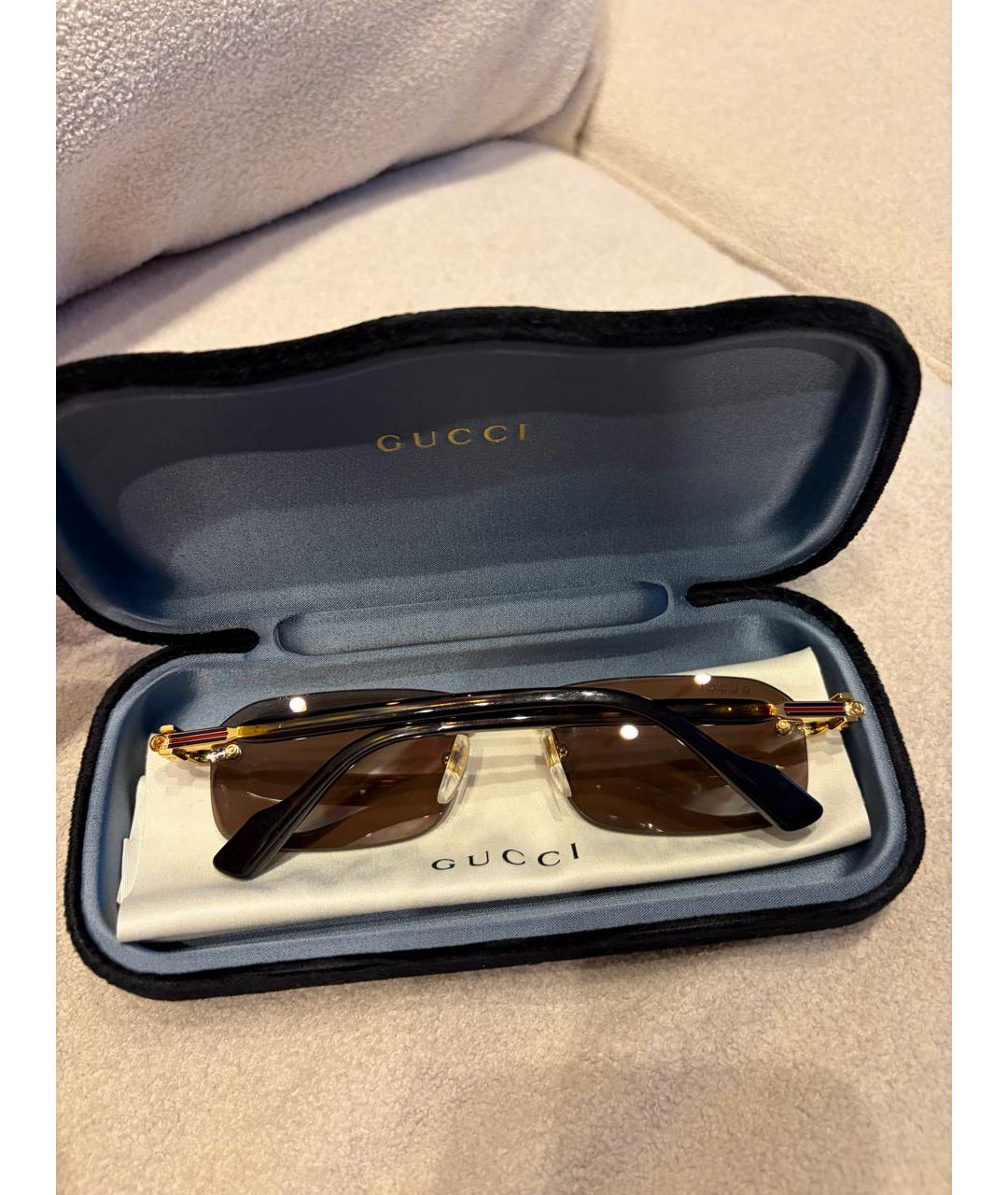 GUCCI Бордовые пластиковые солнцезащитные очки, фото 4