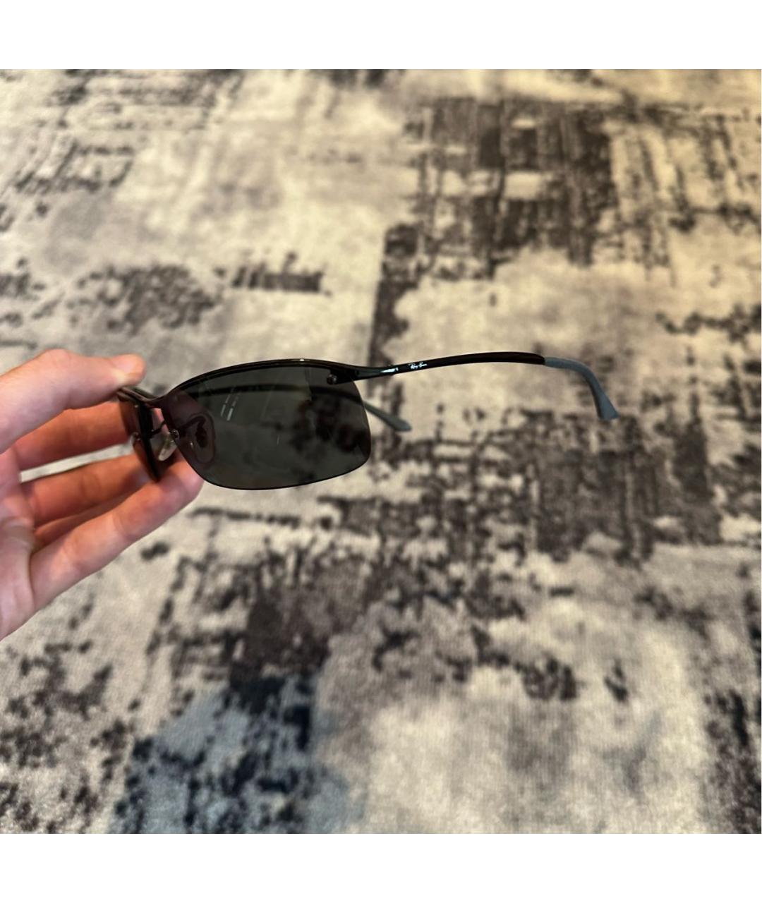 RAY BAN Черные металлические солнцезащитные очки, фото 4