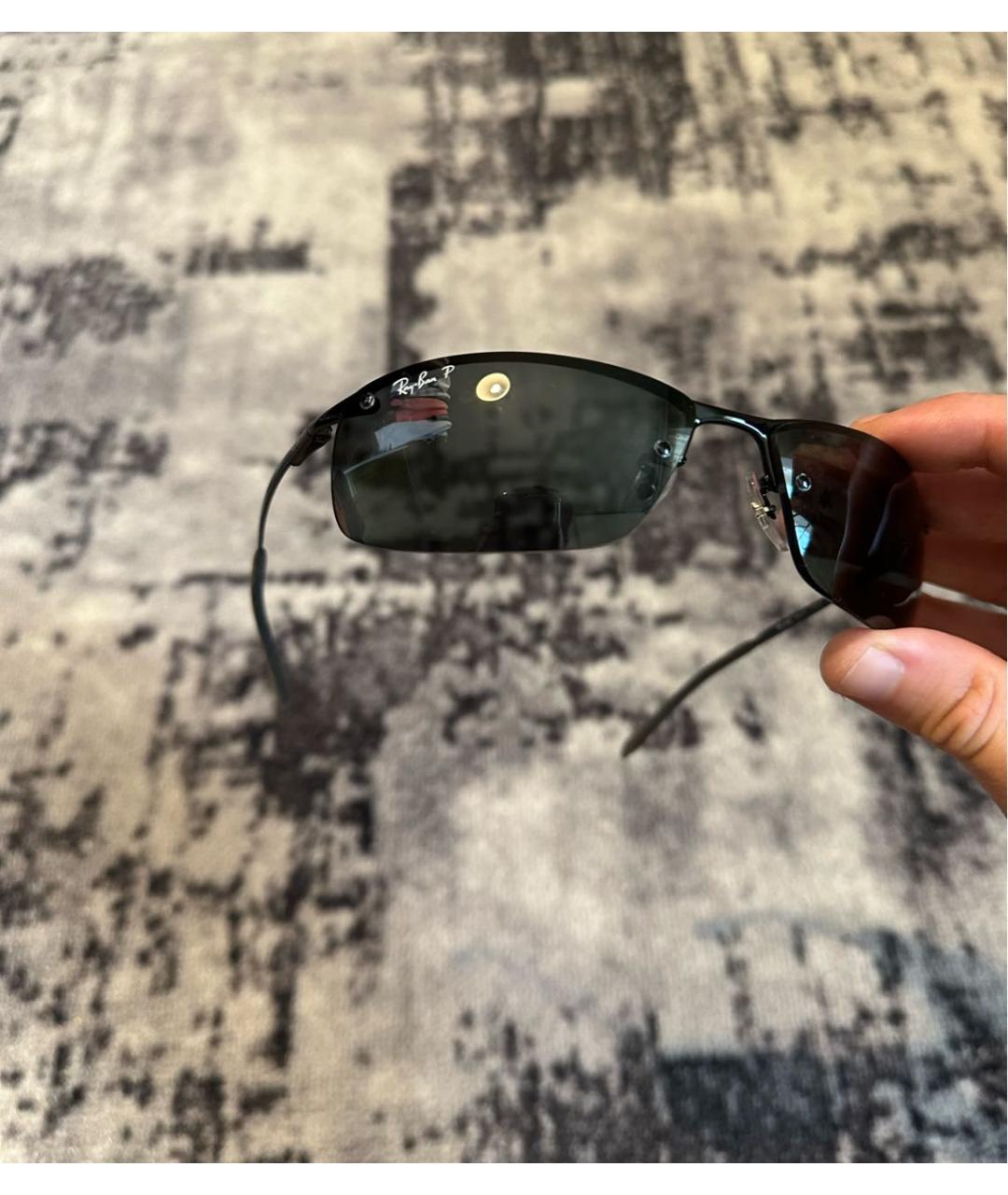 RAY BAN Черные металлические солнцезащитные очки, фото 8
