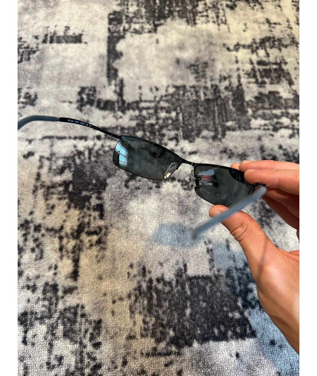 RAY BAN Черные металлические солнцезащитные очки, фото 5