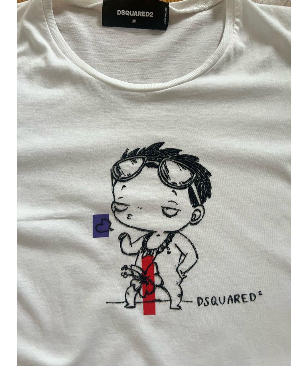 DSQUARED2 Белая хлопковая футболка, фото 7