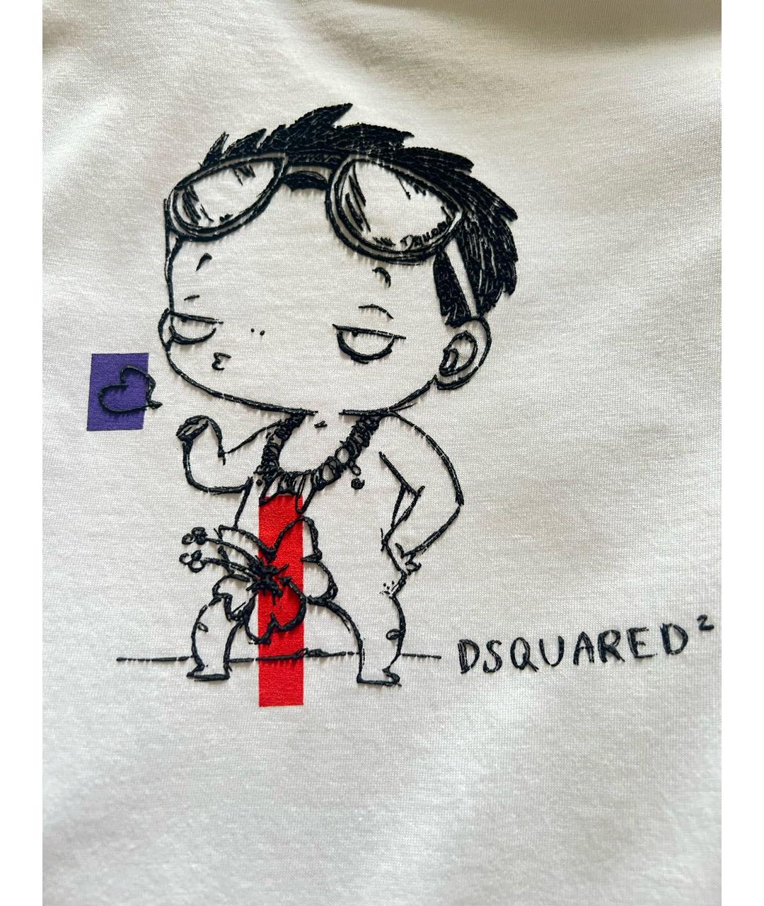 DSQUARED2 Белая хлопковая футболка, фото 3
