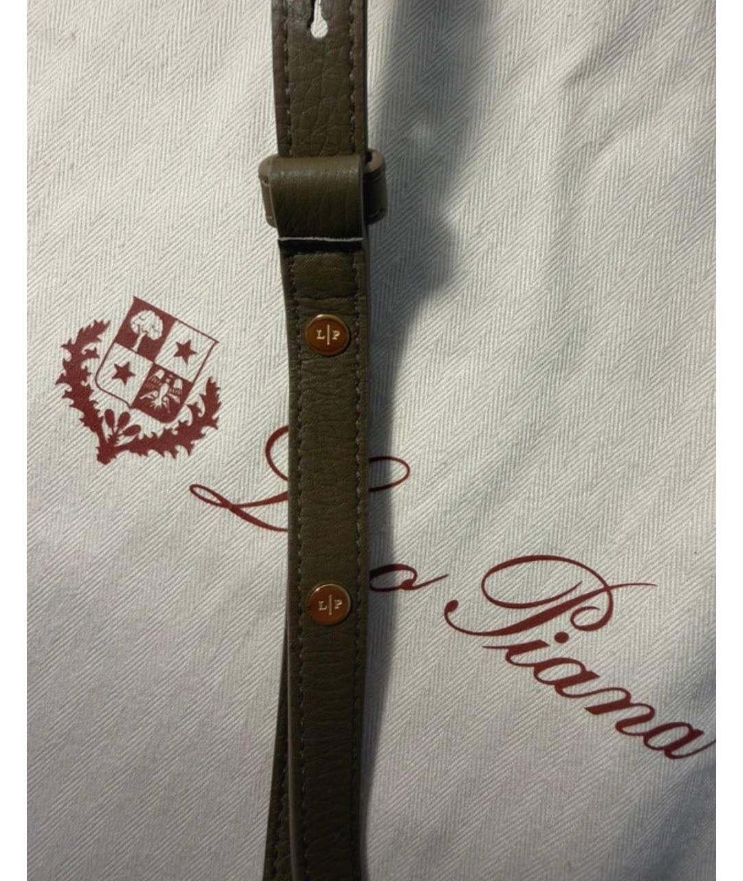 LORO PIANA Коричневая кожаная сумка с короткими ручками, фото 6