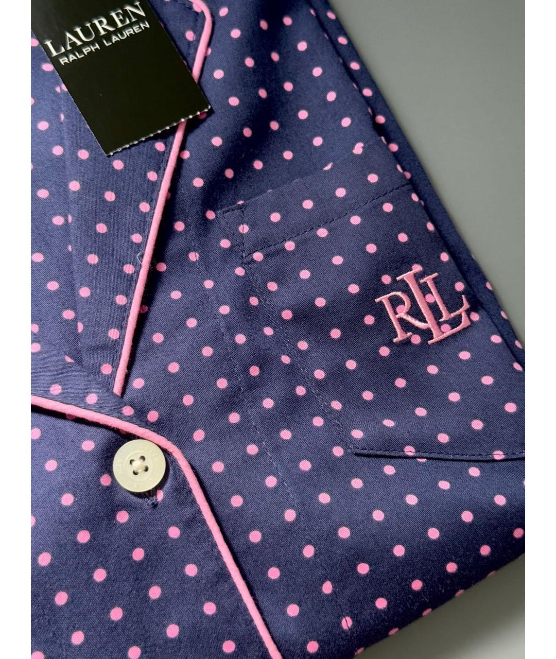 RALPH LAUREN Темно-синяя хлопковая пижама, фото 8