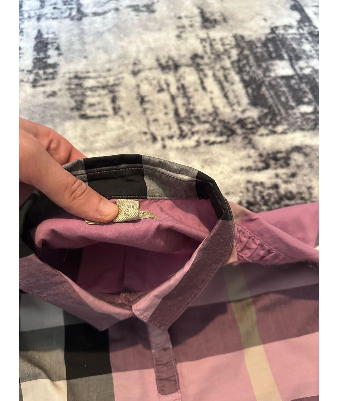 BURBERRY Фуксия хлопковая рубашка, фото 6