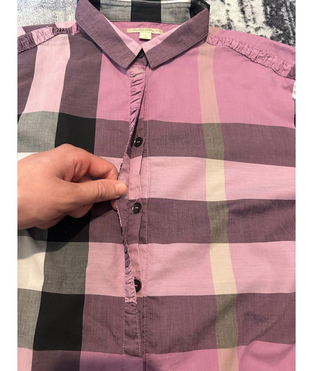 BURBERRY Фуксия хлопковая рубашка, фото 3