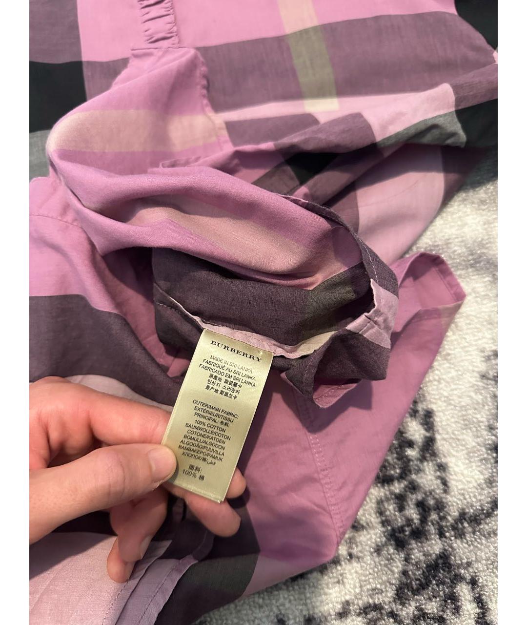 BURBERRY Фуксия хлопковая рубашка, фото 7