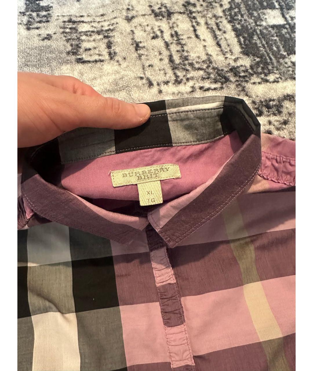 BURBERRY Фуксия хлопковая рубашка, фото 5