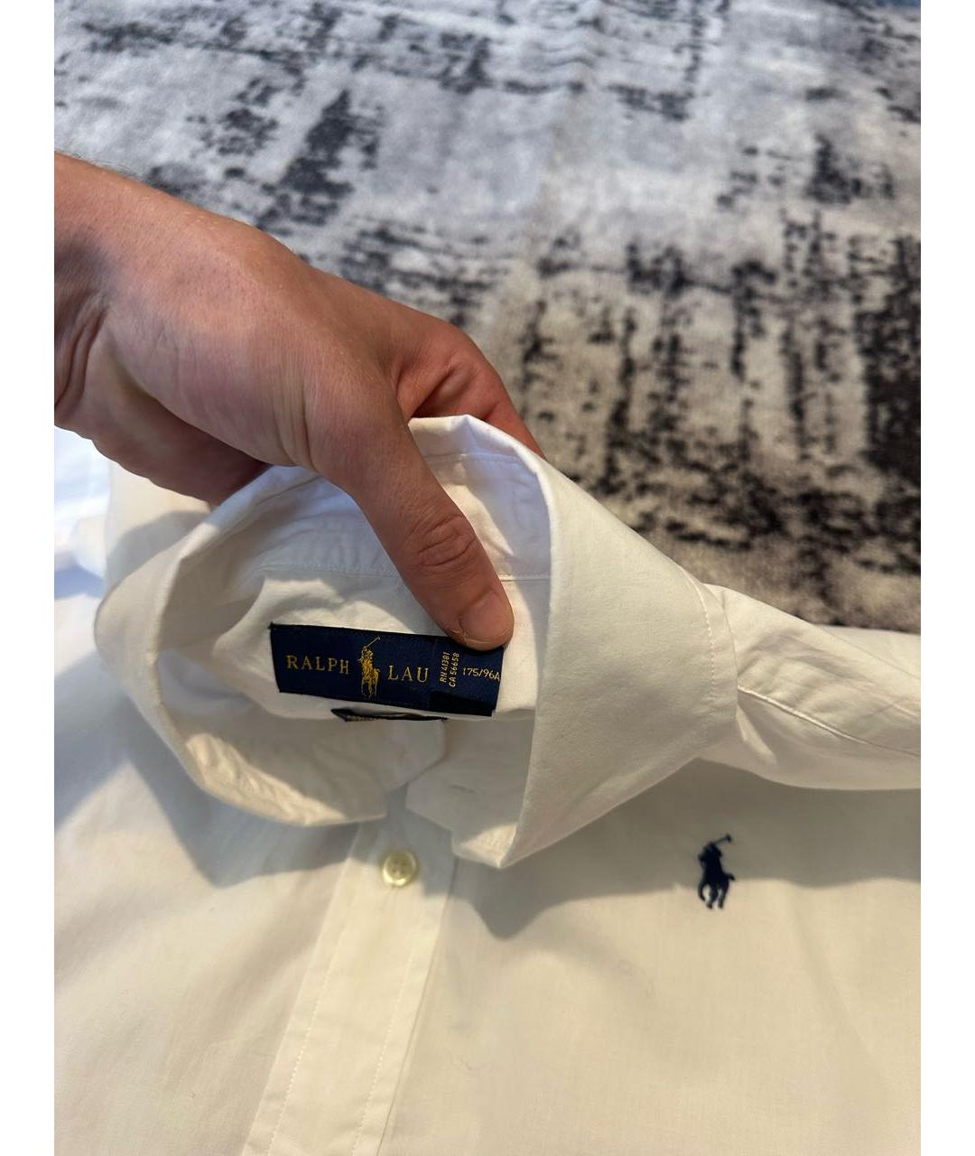 POLO RALPH LAUREN Белая хлопковая классическая рубашка, фото 5