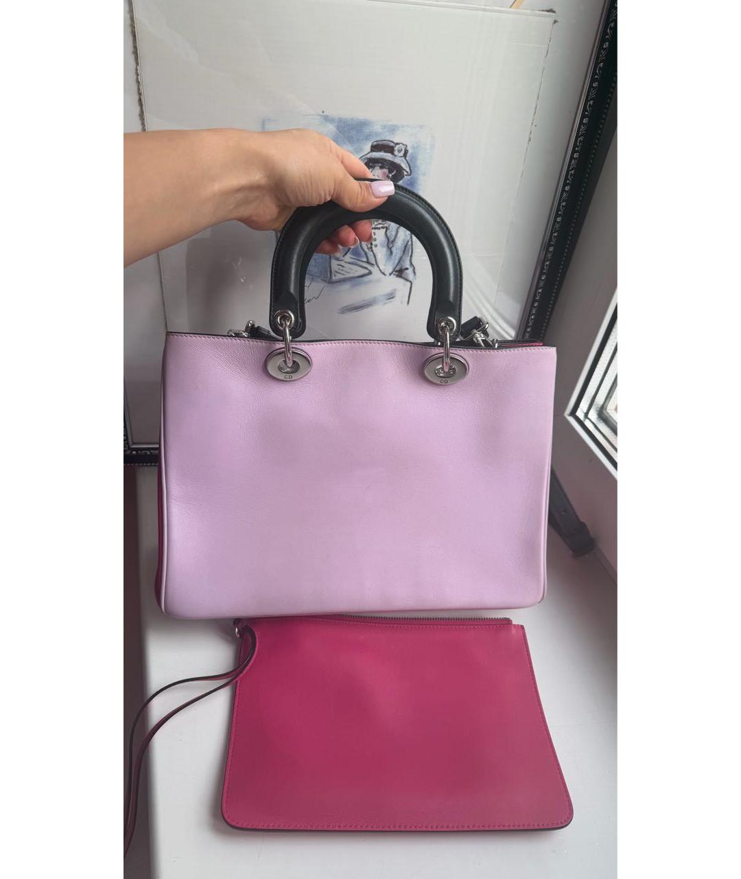 CHRISTIAN DIOR Розовая кожаная сумка с короткими ручками, фото 2