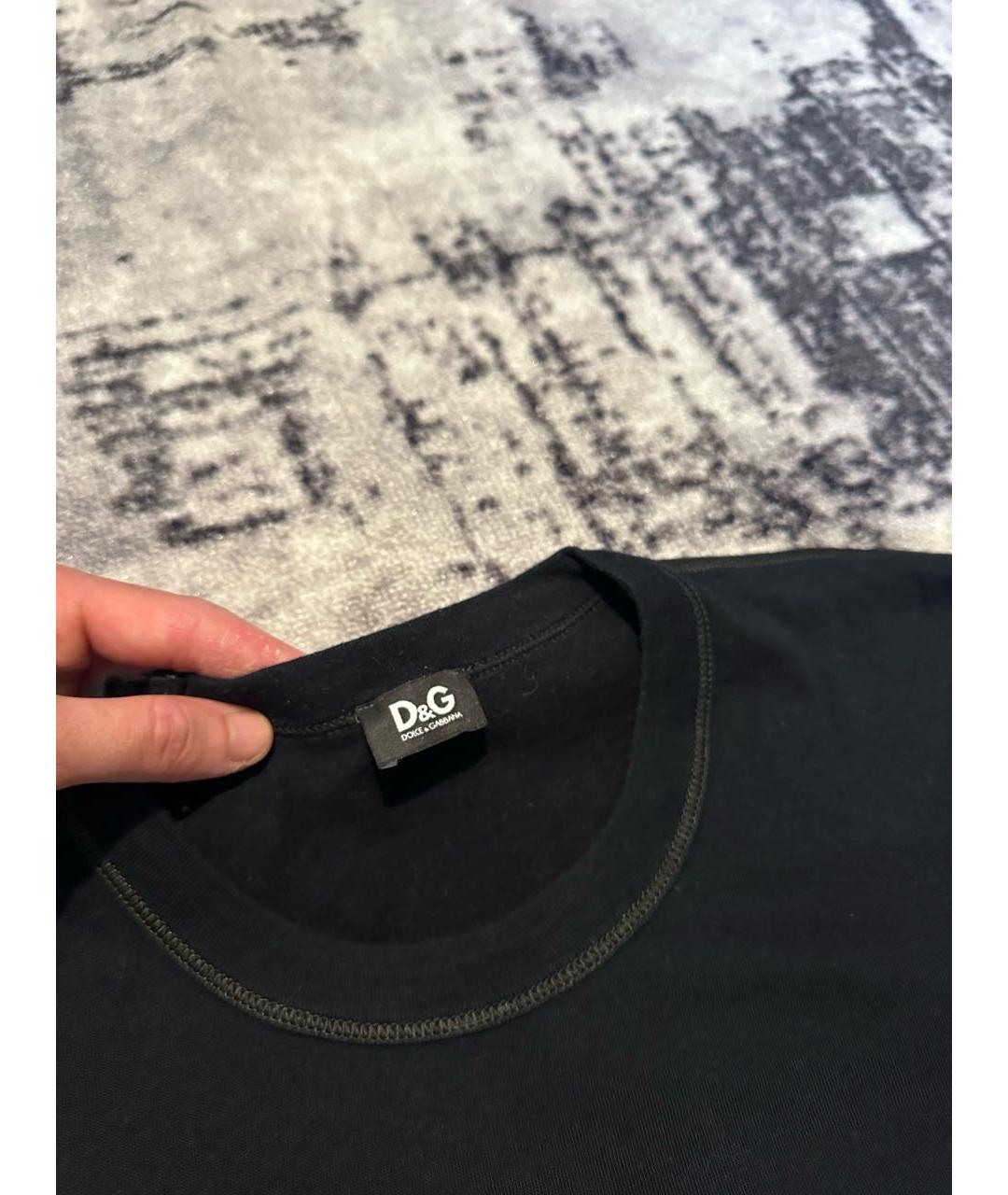 DOLCE&GABBANA Черная хлопковая футболка, фото 5