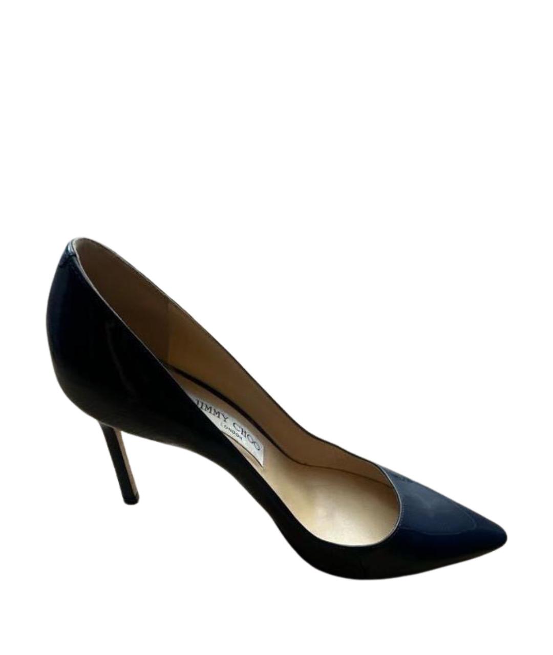 JIMMY CHOO Темно-синие туфли из лакированной кожи, фото 1