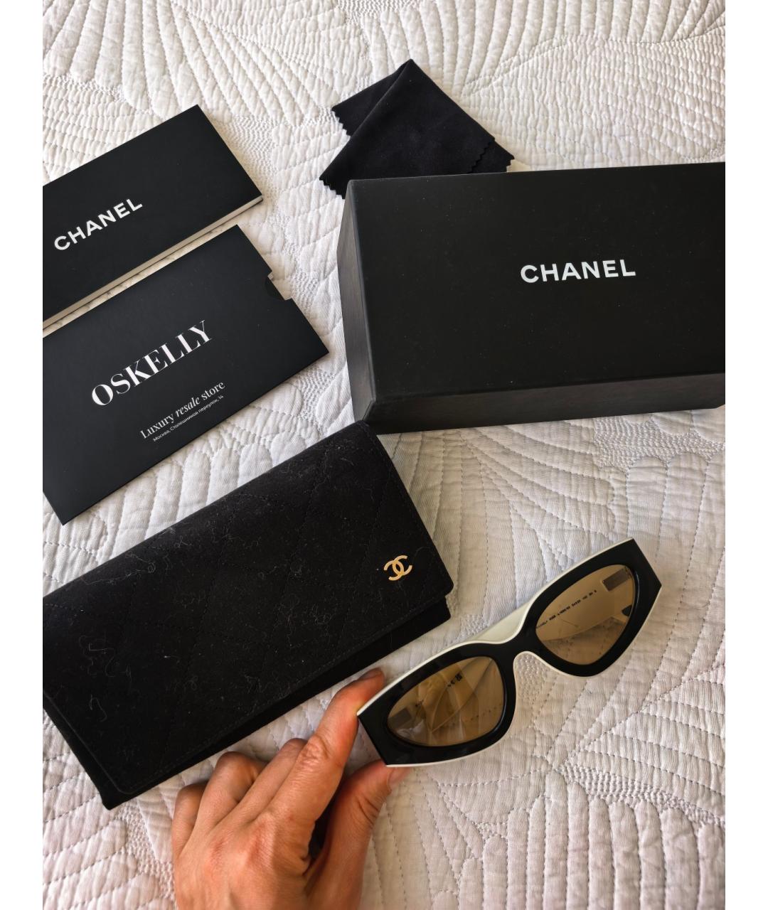 CHANEL Черные пластиковые солнцезащитные очки, фото 4