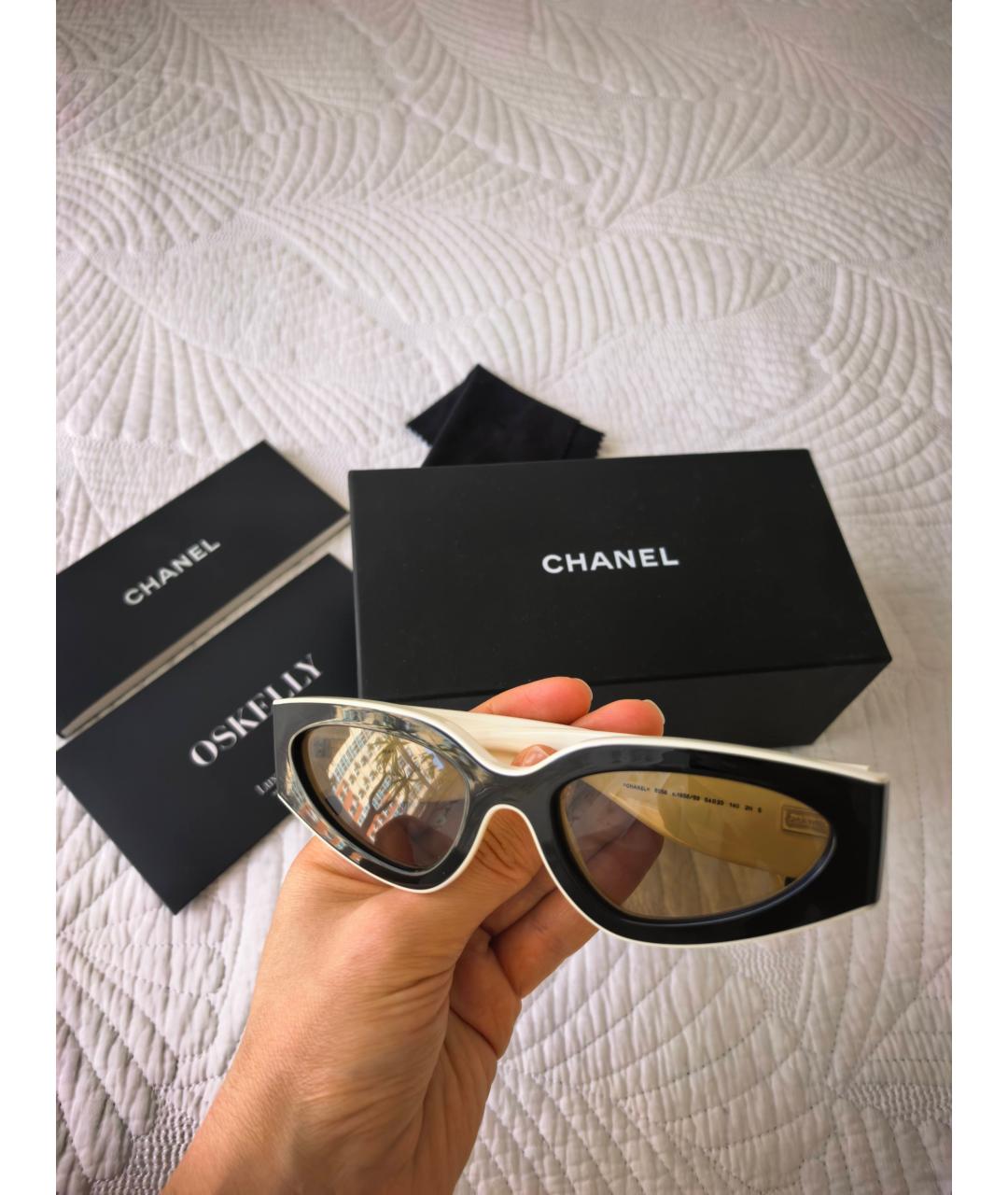 CHANEL Черные пластиковые солнцезащитные очки, фото 7