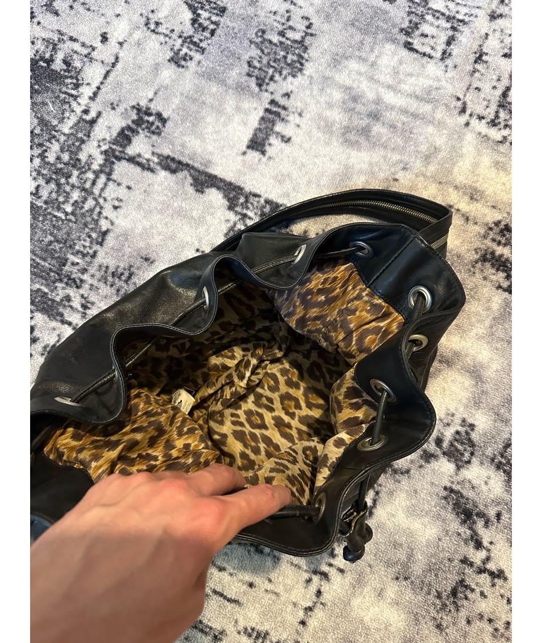 DOLCE&GABBANA Черная кожаная сумка через плечо, фото 6