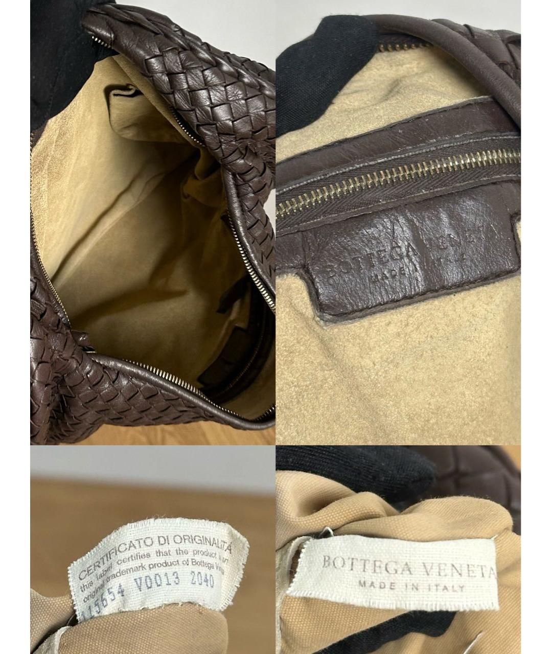 BOTTEGA VENETA Коричневая кожаная сумка с короткими ручками, фото 7