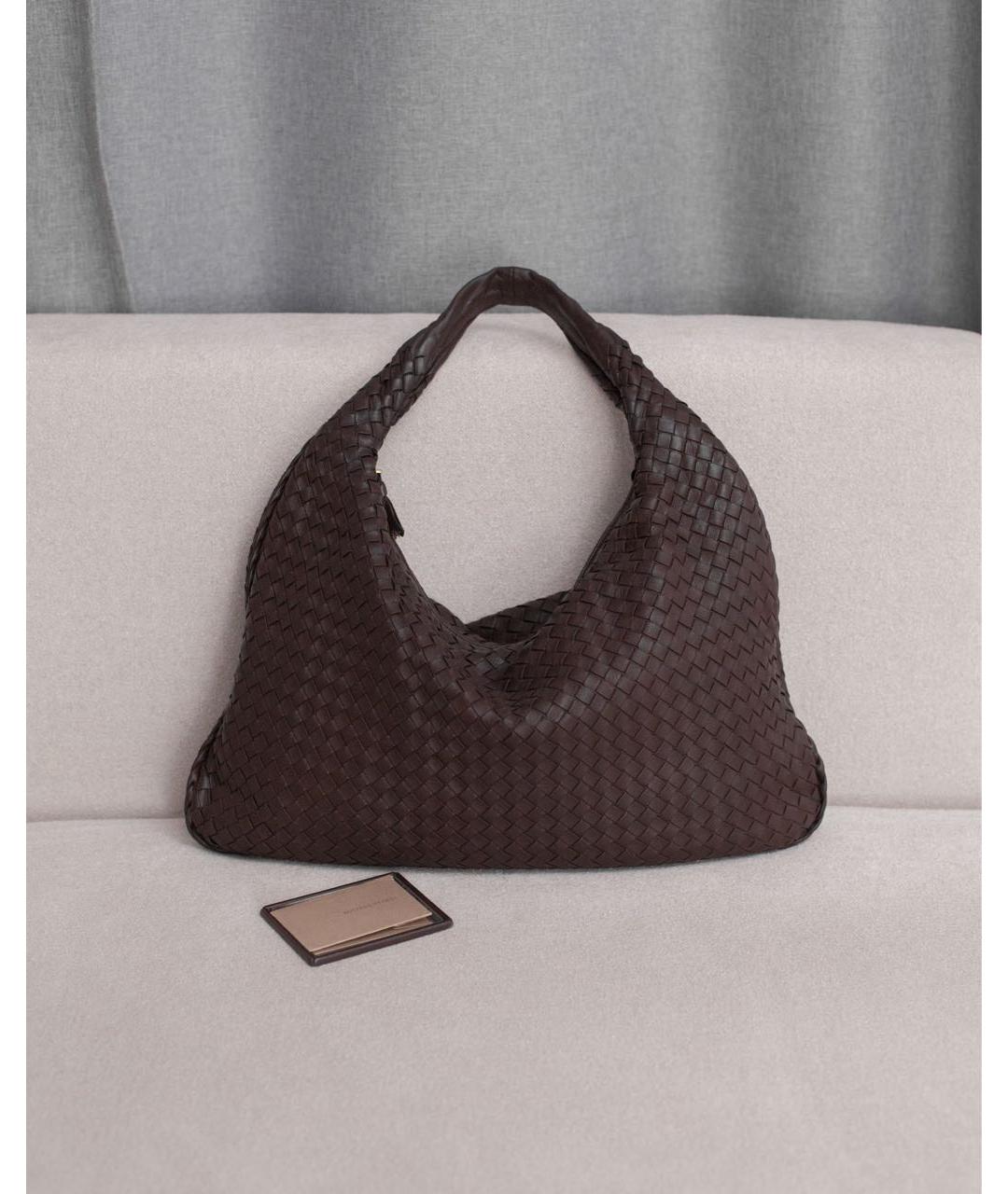 BOTTEGA VENETA Коричневая кожаная сумка с короткими ручками, фото 8