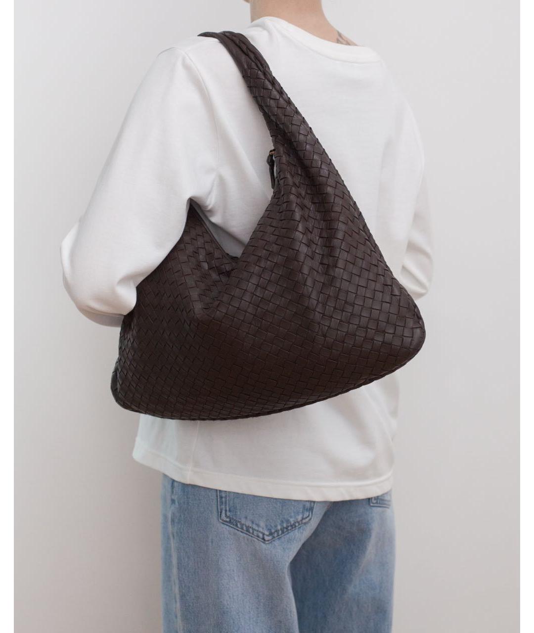 BOTTEGA VENETA Коричневая кожаная сумка с короткими ручками, фото 2