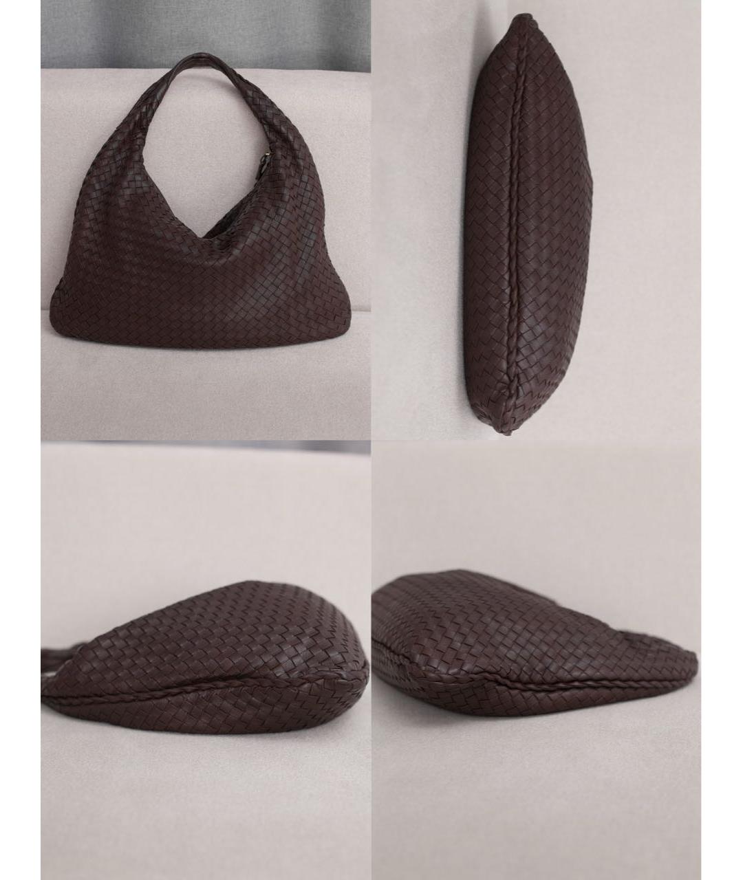 BOTTEGA VENETA Коричневая кожаная сумка с короткими ручками, фото 5