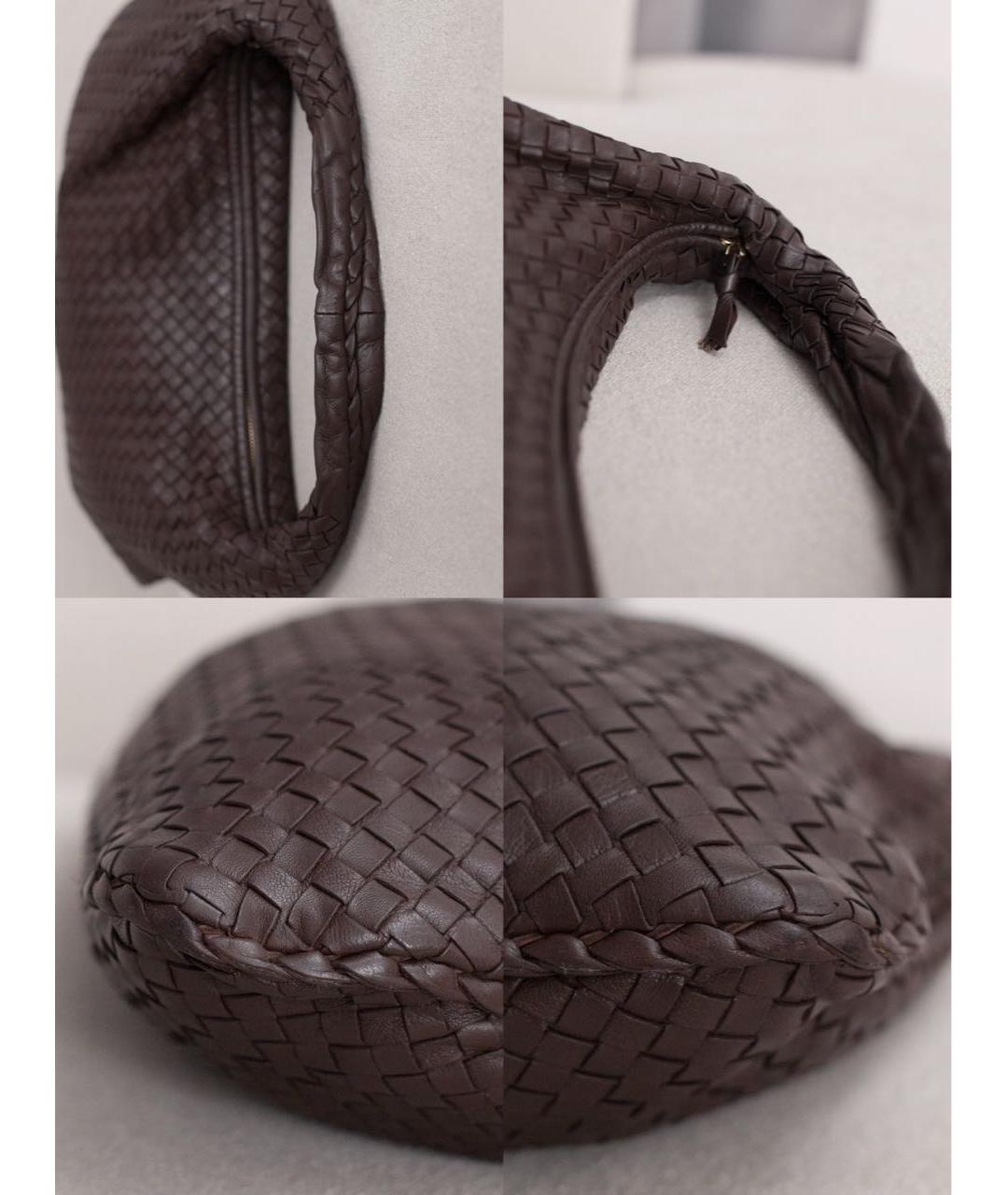 BOTTEGA VENETA Коричневая кожаная сумка с короткими ручками, фото 6