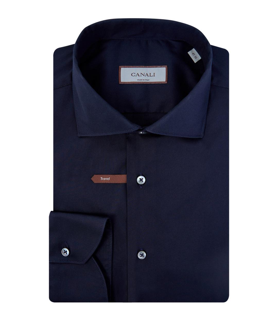 CANALI Синяя хлопковая классическая рубашка, фото 1