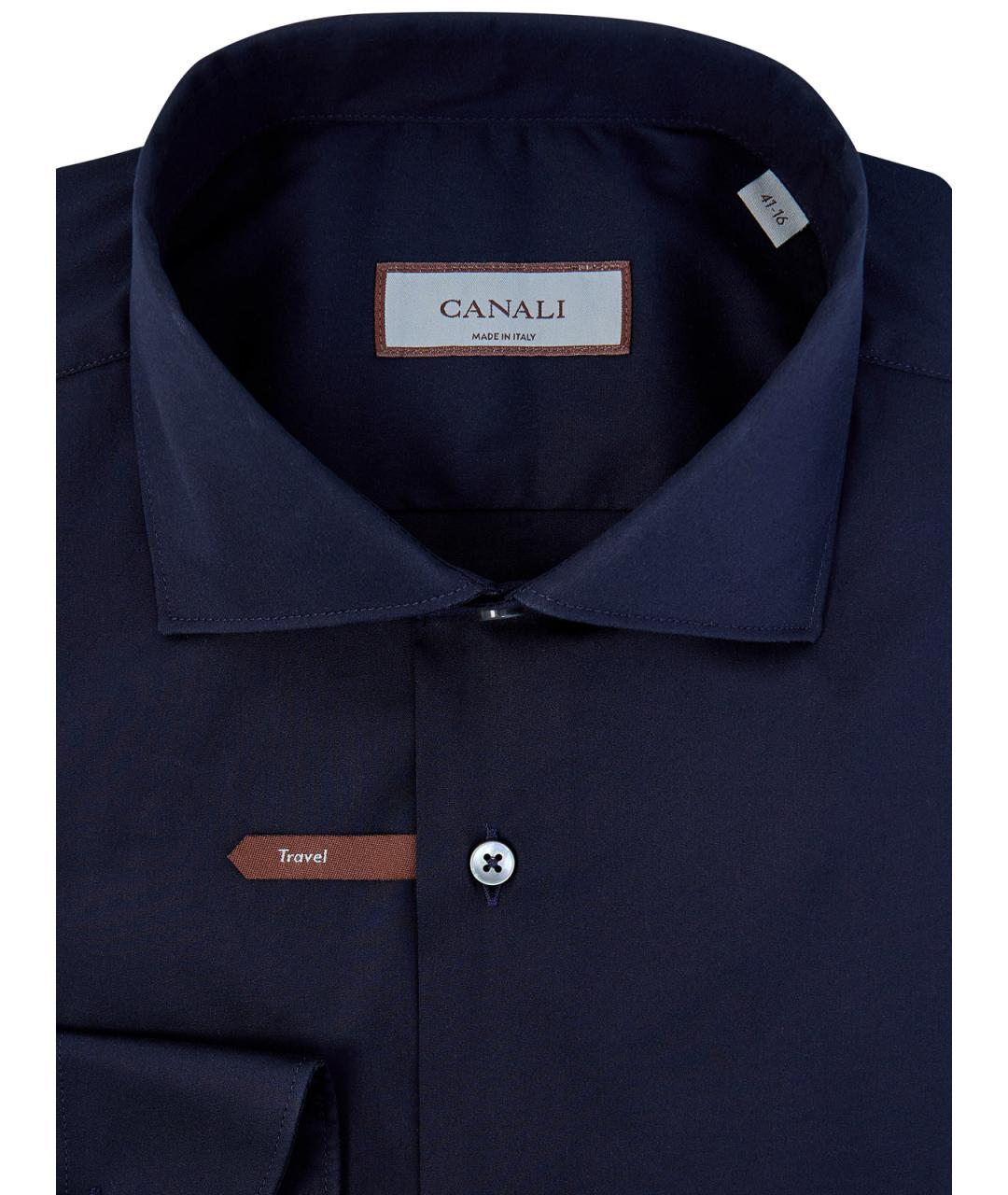 CANALI Синяя хлопковая классическая рубашка, фото 2