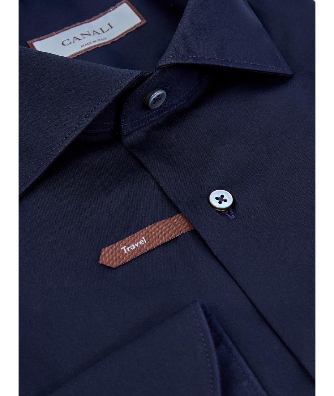 CANALI Синяя хлопковая классическая рубашка, фото 3