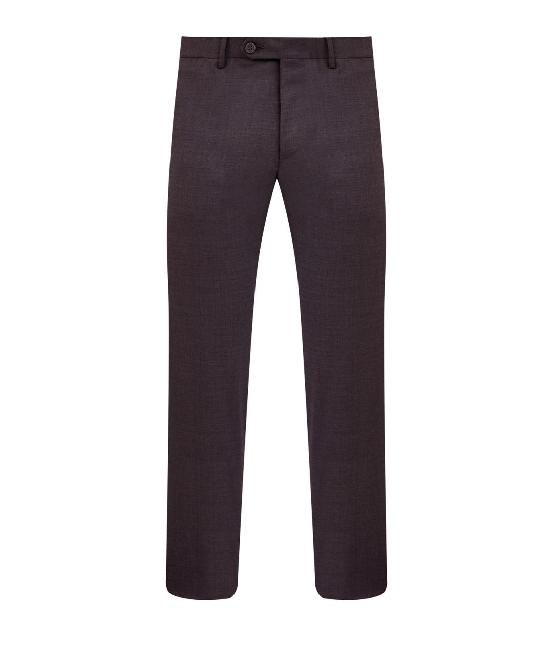 CANALI Коричневые шерстяные повседневные брюки, фото 1
