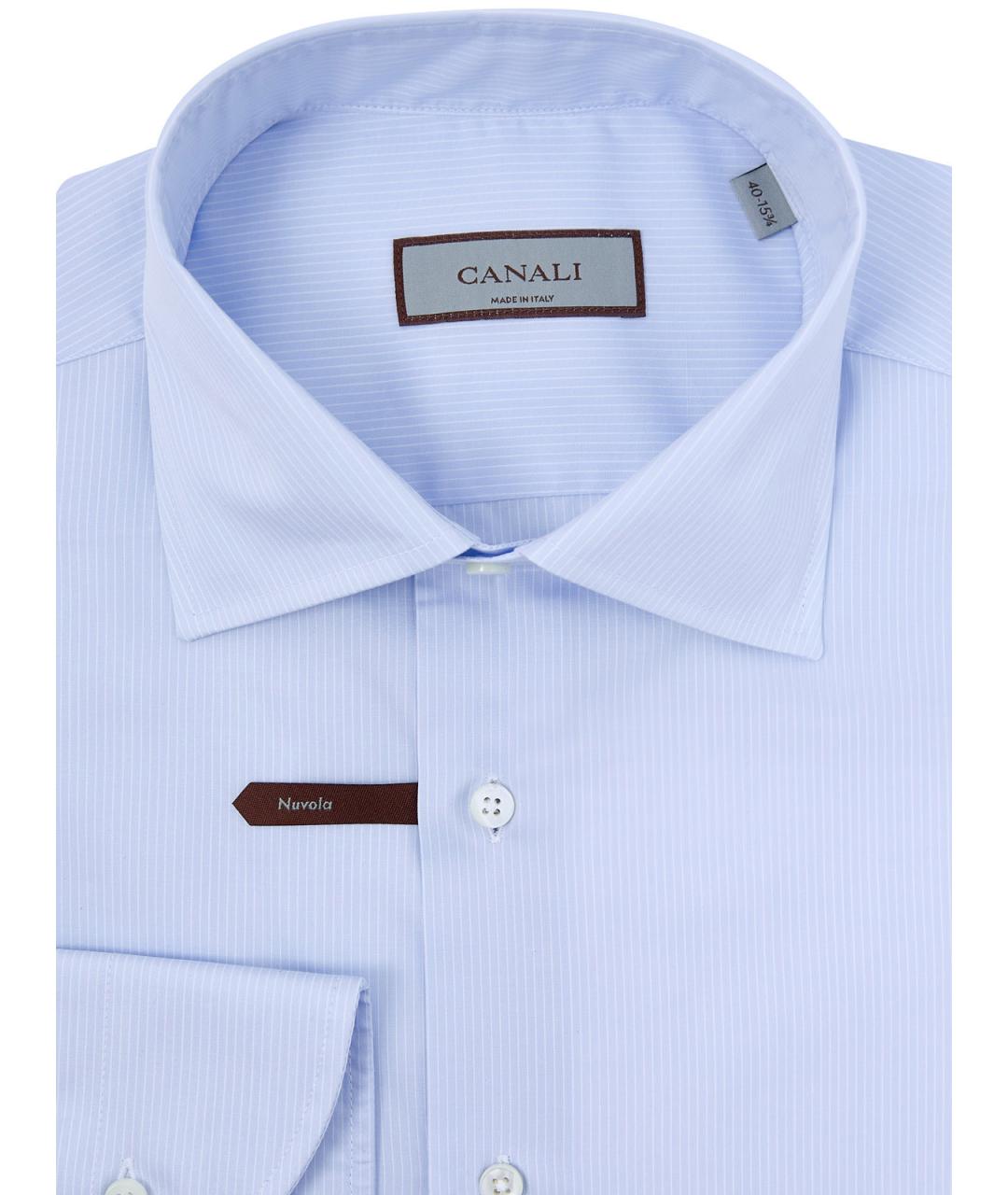 CANALI Голубая хлопковая классическая рубашка, фото 2