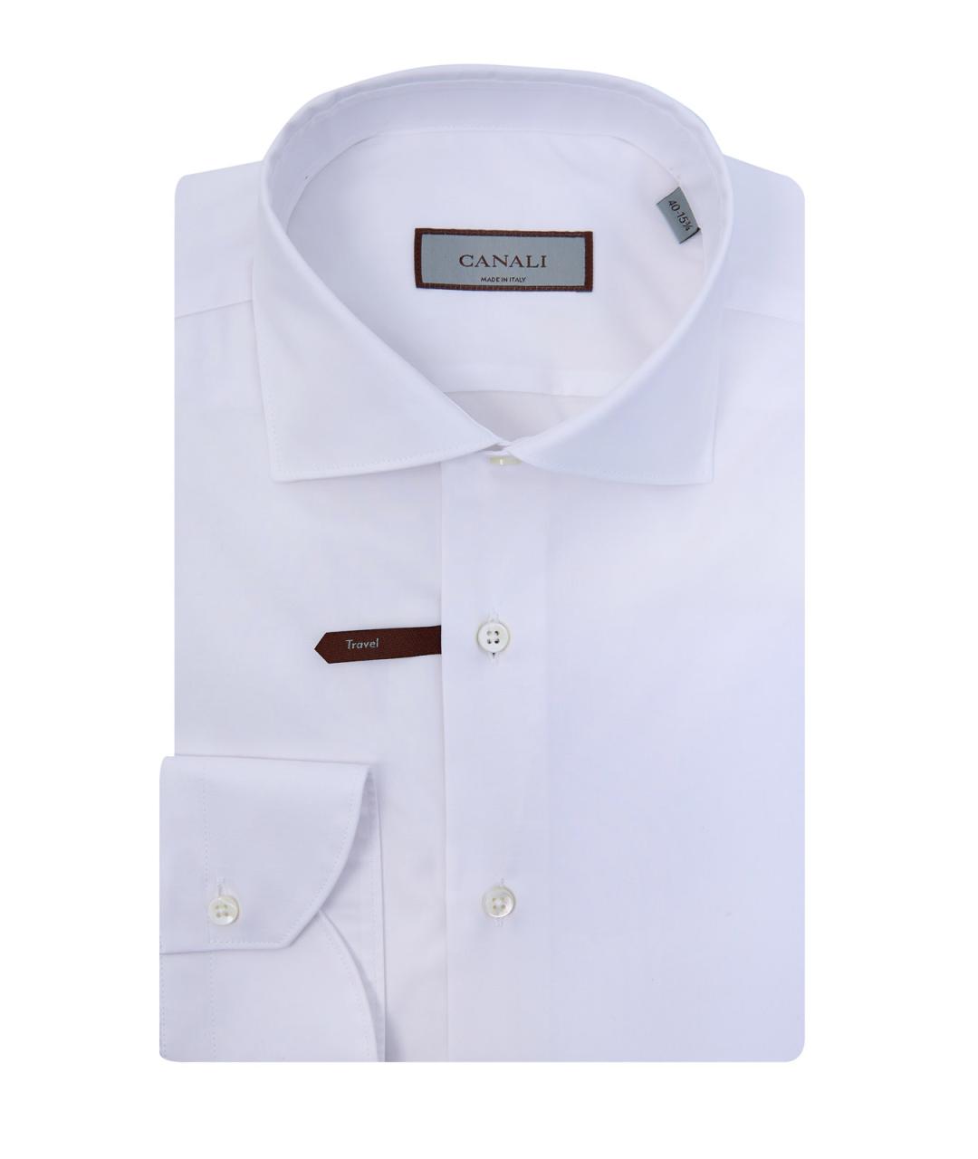 CANALI Белая хлопковая классическая рубашка, фото 1