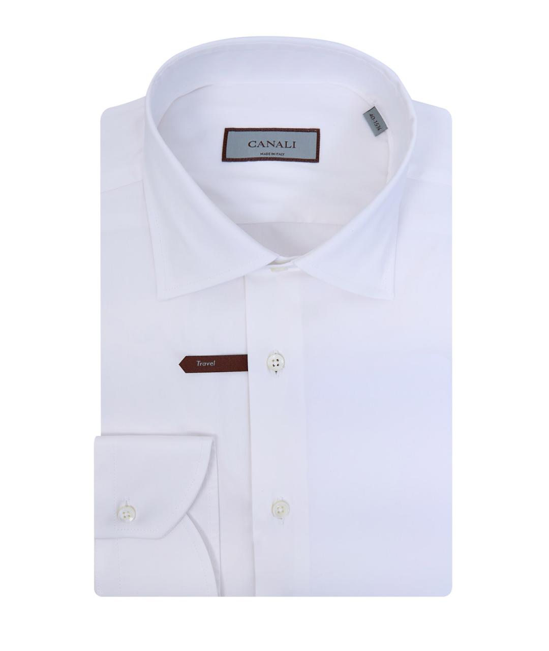 CANALI Белая хлопковая классическая рубашка, фото 1