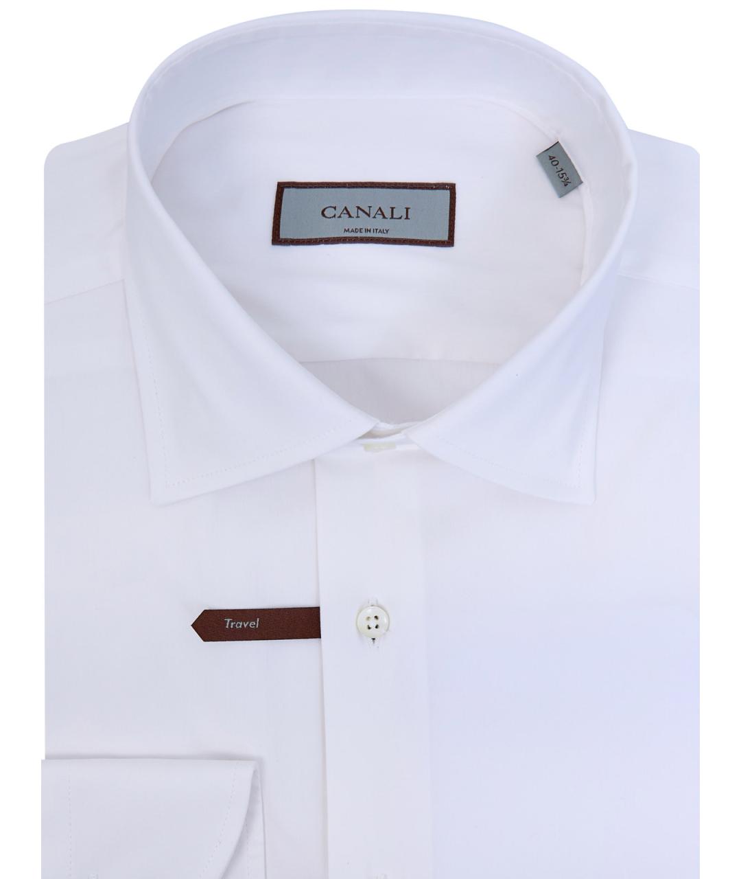 CANALI Белая хлопковая классическая рубашка, фото 2