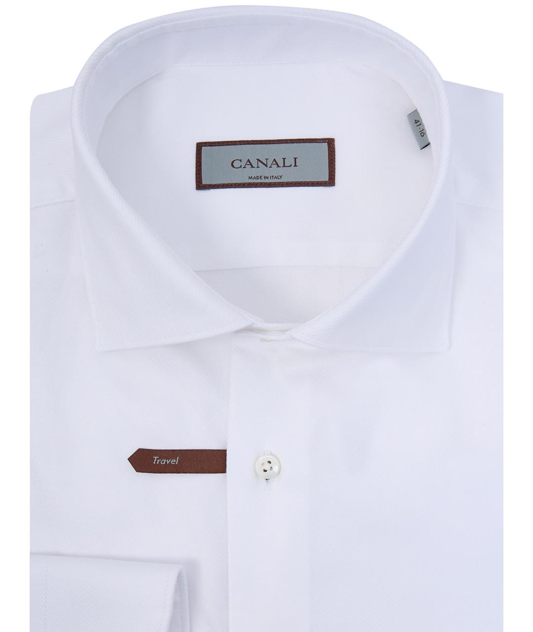CANALI Белая хлопковая классическая рубашка, фото 2