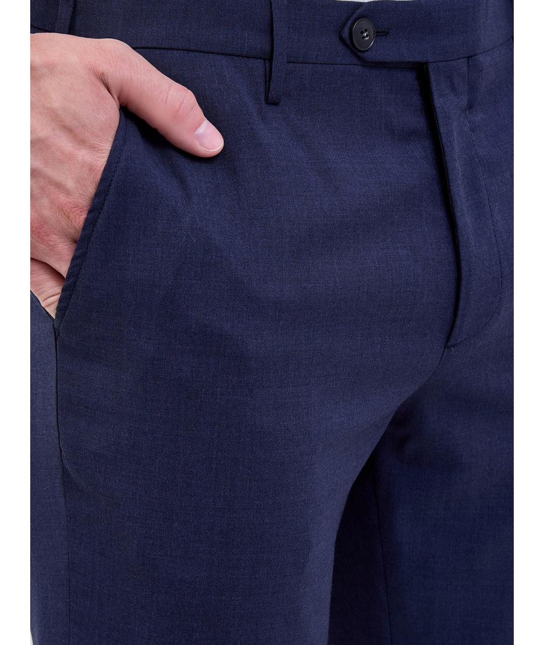 CANALI Синие шерстяные повседневные брюки, фото 5