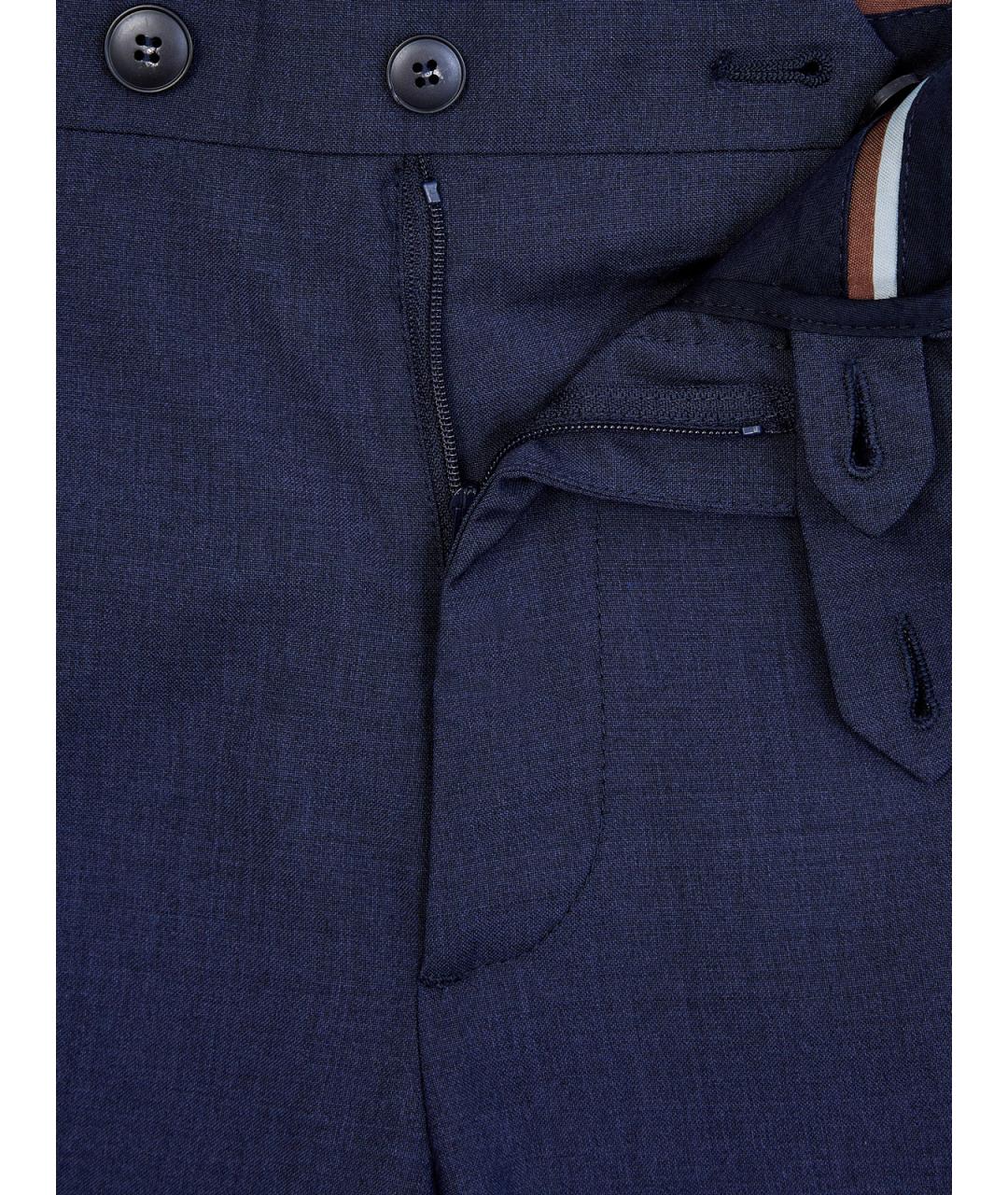 CANALI Синие шерстяные повседневные брюки, фото 6