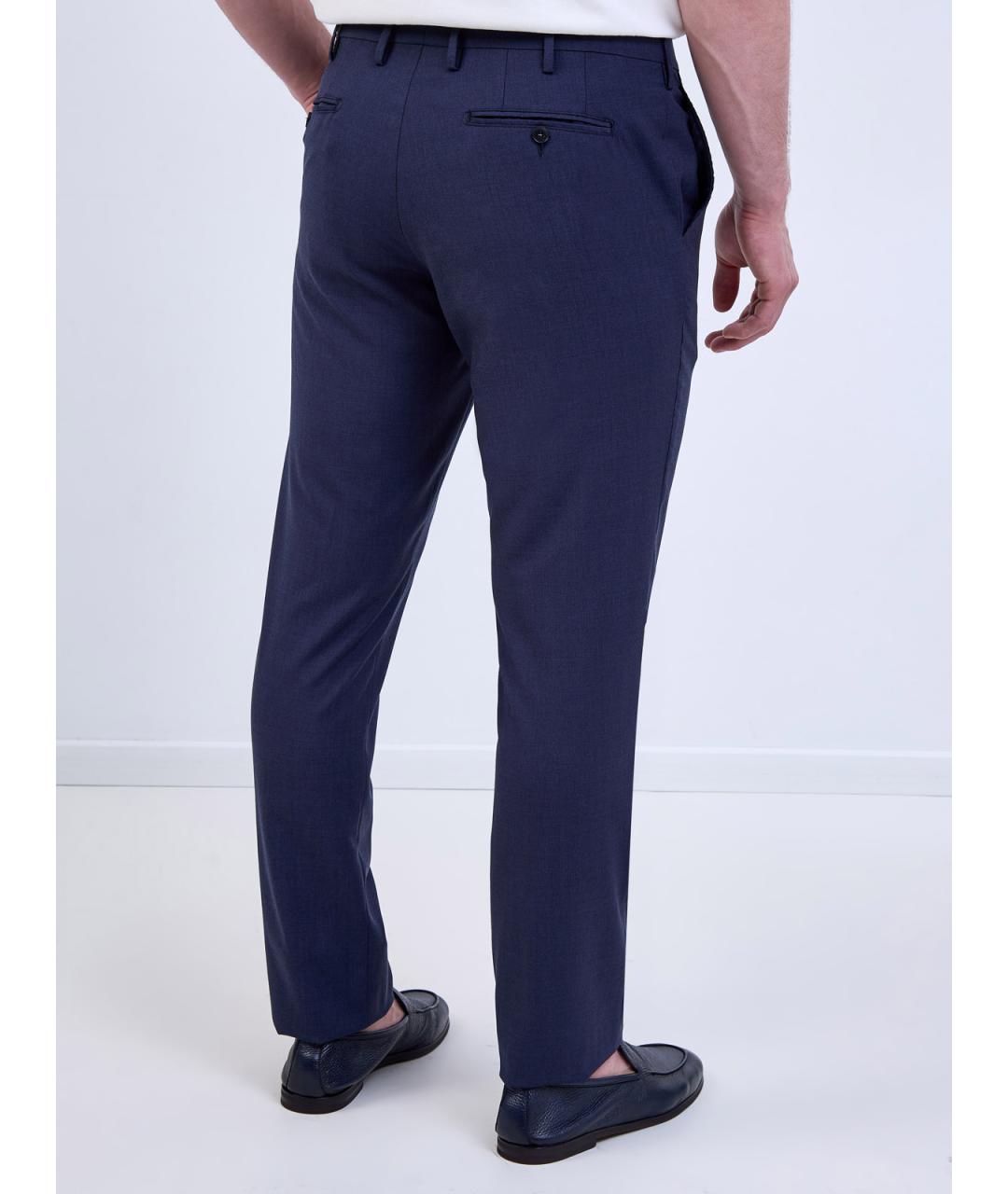 CANALI Синие шерстяные повседневные брюки, фото 4