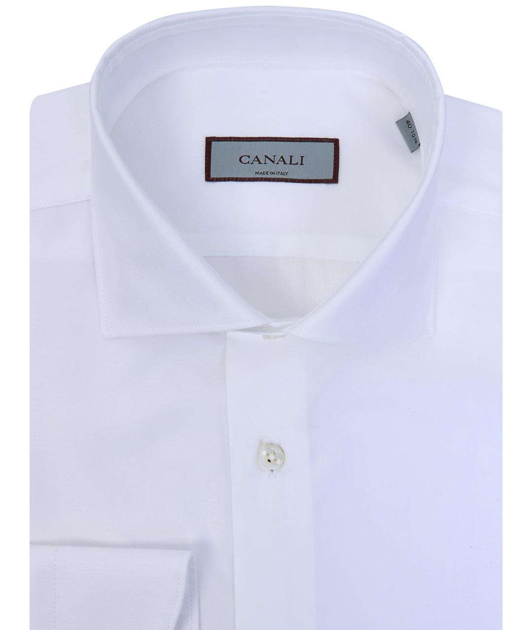 CANALI Белая хлопковая классическая рубашка, фото 2