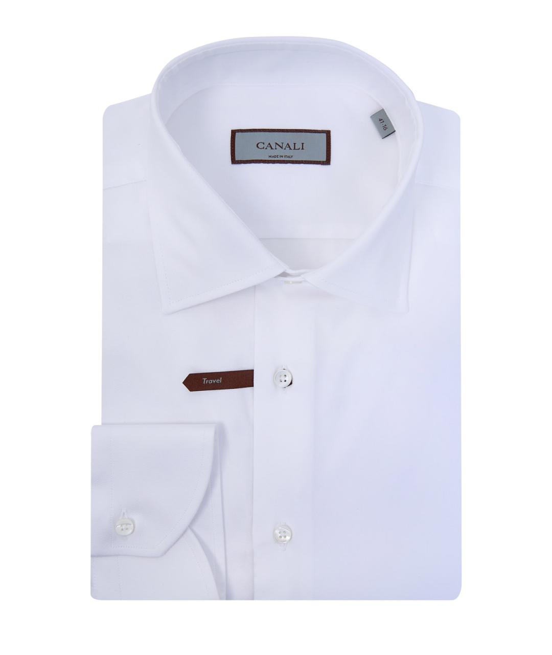 CANALI Белая хлопковая классическая рубашка, фото 1